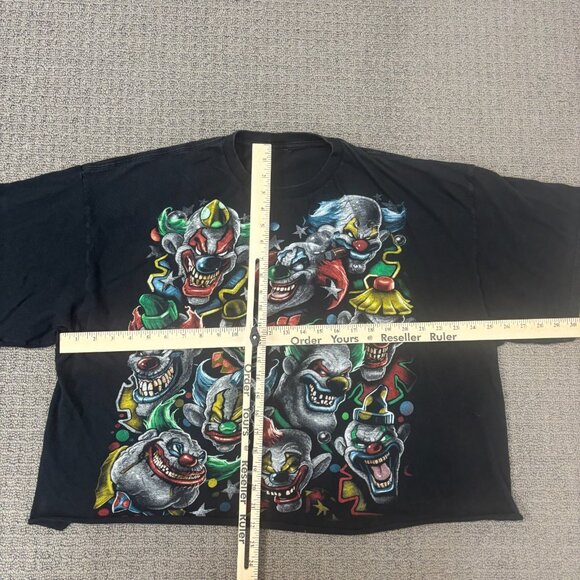 Liquid Blue Shirt Black Crewneck Scary Clowns Trashec Boxy Cutoff Cropped 2011 - Picture 3 of 14